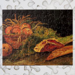 Äpfel, Fleisch und eine Rolle von Vincent van Gogh<br><div class="desc">Still Life with Apples, Meat and a Roll by Vincent van Gogh ist ein Vintages Kunstgemälde mit einer Vielfalt an Post-Impressionismen (Obst, Gemüse, Brot, Fleisch), das auf dem Küchentisch sitzt und für den Koch zum Kochen bereit ist. Über den Künstler: Vincent Willem van Gogh war ein postimpressionistischer Maler, dessen Werk...</div>