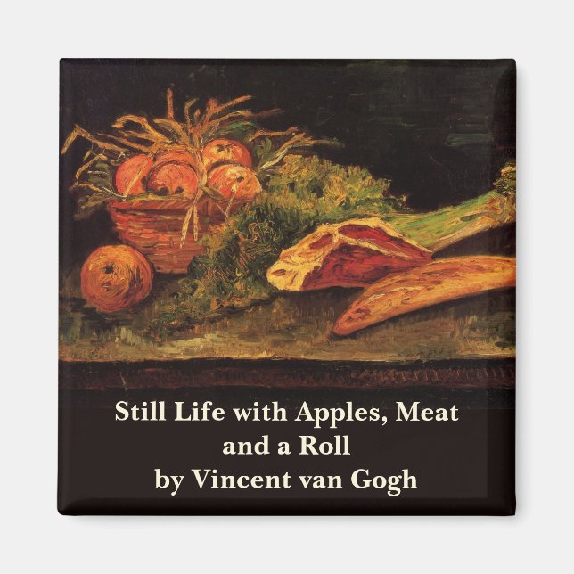 Äpfel, Fleisch und eine Rolle von Vincent van Gogh Magnet (Vorne)