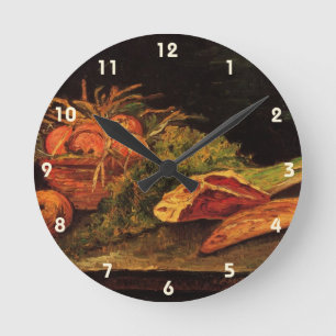 Äpfel, Fleisch und eine Rolle von Vincent van Gogh Runde Wanduhr