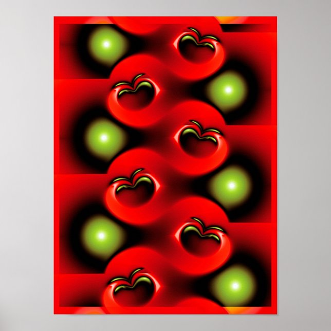Äpfel Fraktal Poster (Vorne)