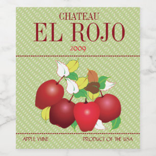 Äpfel Frucht Botanischer Sommer Erntepark Weinetikett