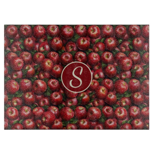 Äpfel für Monogramm Schneidebrett (Vorderseite)