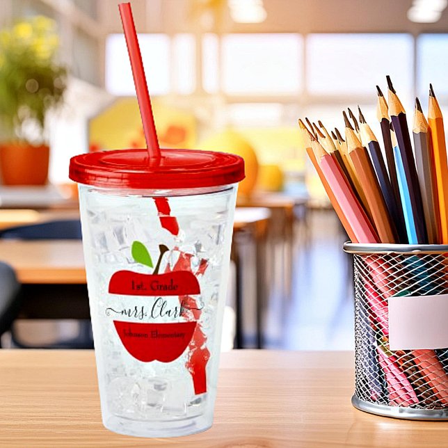 Apfel für personalisierte Lehrer Acryltrinkbecher (Von Creator hochgeladen)