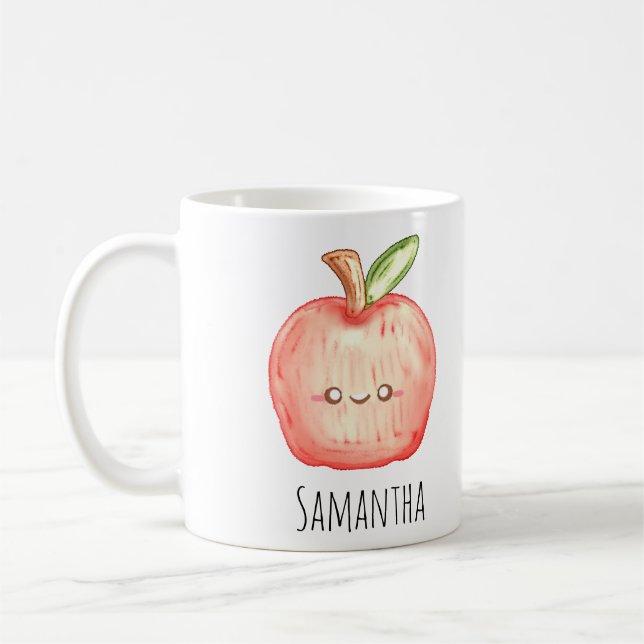Apfel für Wasserfarben Kaffeetasse (Links)