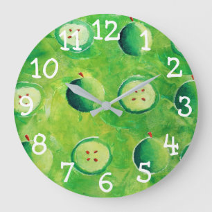 Äpfel-Gemälde Große Wanduhr