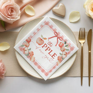 Apfel-Gingham-Baby-Shower-Cocktailservietten Serviette