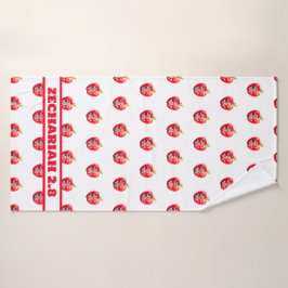Apfel Gottes Augen rot und weiß Badhandtuch Set
