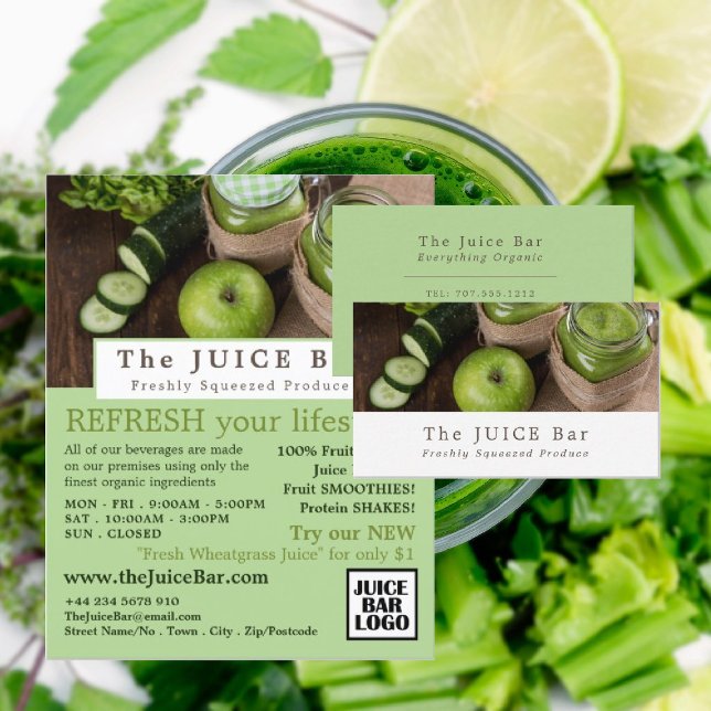 Apfel & Gurken, Juice Bar Advertising Flyer (Von Creator hochgeladen)
