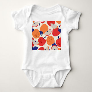 Äpfel Hand Gezeichnet: Trendy Vintag Nahtlos. Baby Strampler