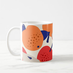 Äpfel Hand Gezeichnet: Trendy Vintag Nahtlos. Kaffeetasse