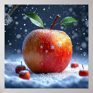 Apfel im Schnee Poster