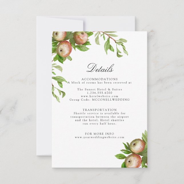 Äpfel im Wassercolo Hochzeitskarte RSVP Karte (Vorderseite)