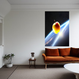 Apfel im Weltraum | AI Art Poster