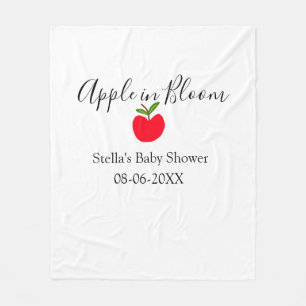 Apfel in Blüte Baby Shower roter Apfel Name Datum Fleecedecke