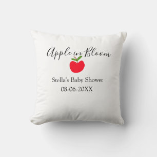 Apfel in Blüte Baby Shower roter Apfel Name Datum Kissen