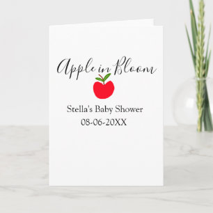 Apfel in Blüte Babyparty roter Apfel Name Datum Karte
