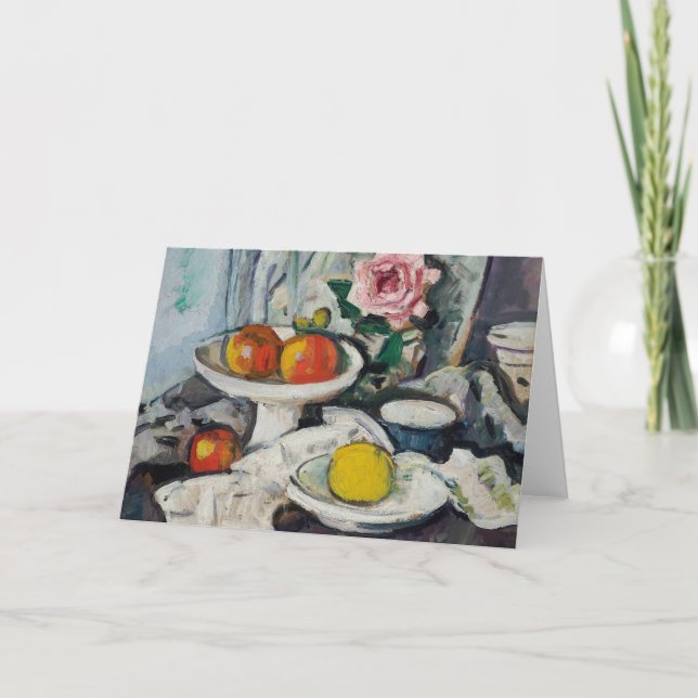 Äpfel in einer weißen Fruchtschale | George Leslie Karte (Vorderseite)