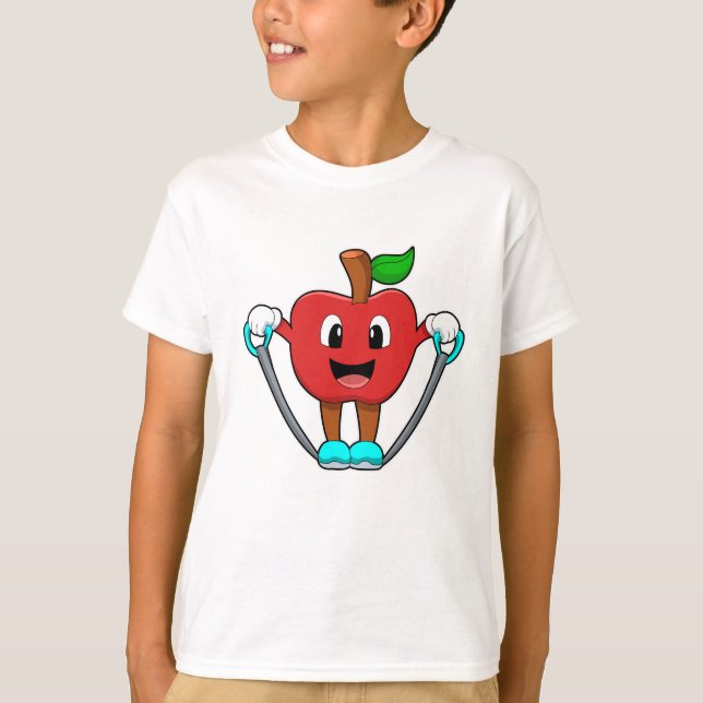 Apfel in Fitness mit Seil T-Shirt (Vorderseite)