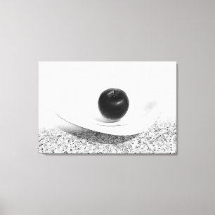 Apfel in Grautönen Leinwanddruck