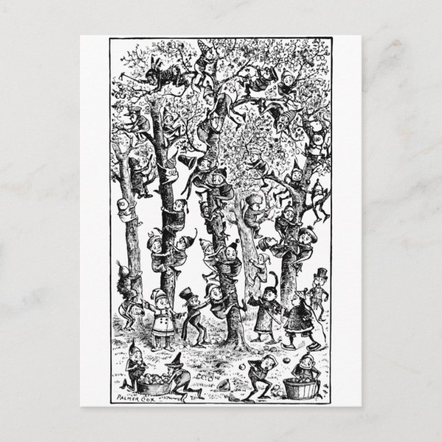 Äpfel in Obstgärten pflücken Postkarte (Vorderseite)