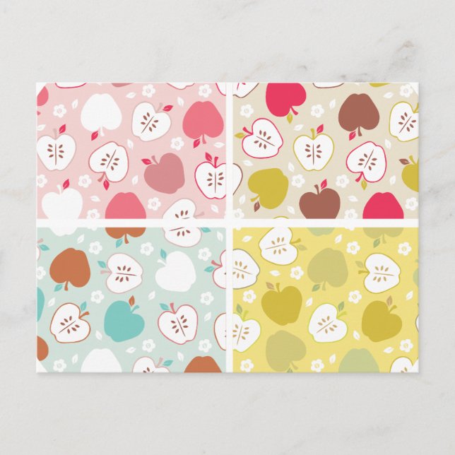 Äpfel in Vierteln Postkarte (Vorderseite)