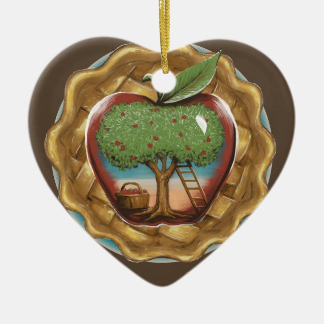 Apfel Keramik Ornament (Vorne)