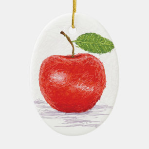 Apfel Keramik Ornament