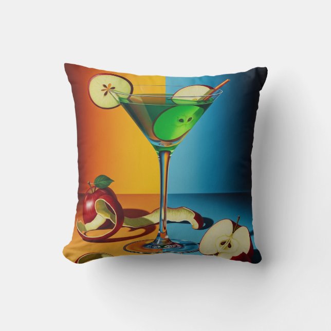 Apfel Martini Pop Art Kissen (Vorderseite)
