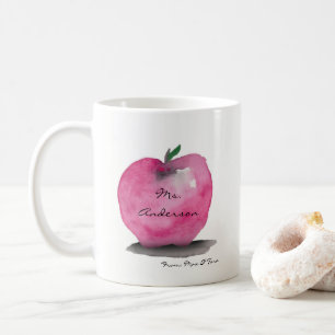 Apfel mit dem Namen des Lehrers, von Schüler, Brau Tasse