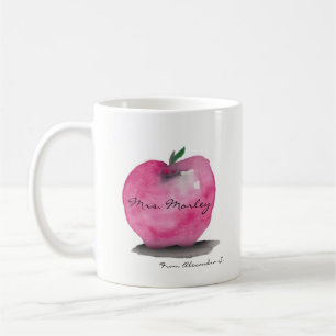 Apfel mit dem Namen des Lehrers, von Schüler, Brau Tasse