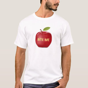 Apfel mit editierbarem Biss mich Text T-Shirt
