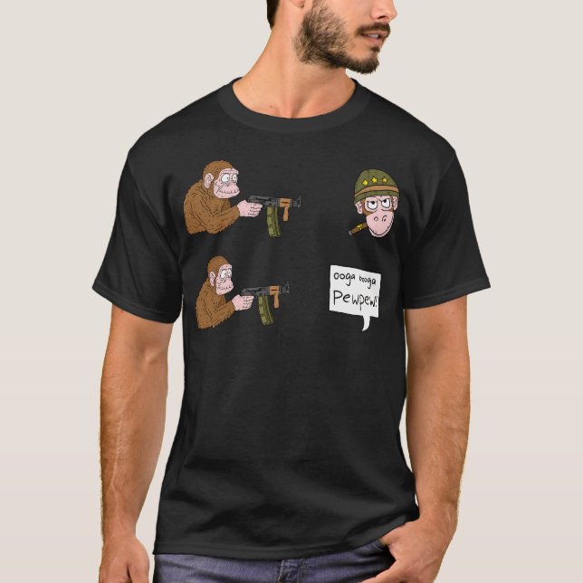 Apfel mit einem Affen. T-Shirt (Vorderseite)
