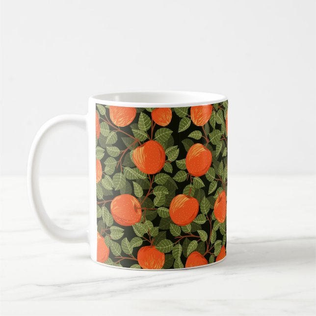 Äpfel mit grünen Blätter ohne Naht  Kaffeetasse (Links)