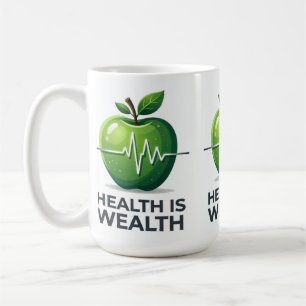 Apfel mit Herzschlag Puls und Gesundheit ist Reich Kaffeetasse