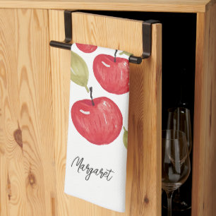 Apfel-Muster-Wasserfarbe Handbemalt Geschirrtuch