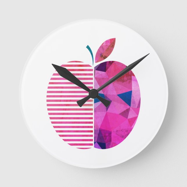 Apfel, Obst, Gesund Runde Wanduhr (Vorderseite)