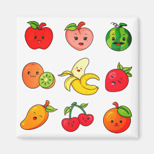 Apfel, Pfirsich, Wassermelone Magnet