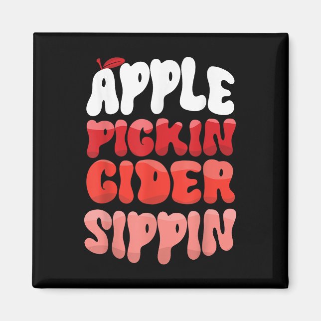 Apfel Pflücken Cider Schlürfen Apfel Pflücker Apfe Magnet (Vorne)