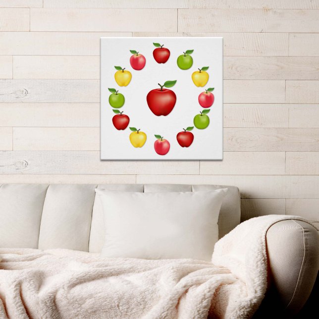 Äpfel Poster (Apples Poster. Fresh, natural fruit, Red Delicious, Granny Smith, Golden Delicious, Pink Lady Apples)