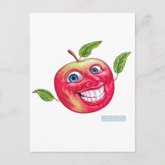 Apfel Postkarte (Vorderseite)