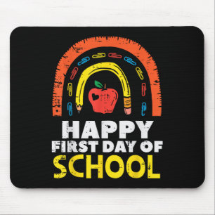 Apfel Regenbogen Glücklicher Erster Schultag Cute Mousepad