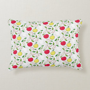 Apfel Rot Gelb Grün Obst Grafik Kunst Modern Dekokissen