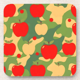 Apfel Rot Grün Camo Untersetzer Set