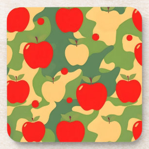 Apfel Rot Grün Camo Untersetzer Set