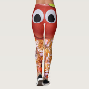 Apfel, rote Frucht mit google Augen - Comic Gesich Leggings