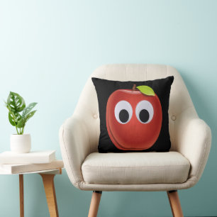 Apfel, rote Früchte mit google Augen - Personalisi Kissen