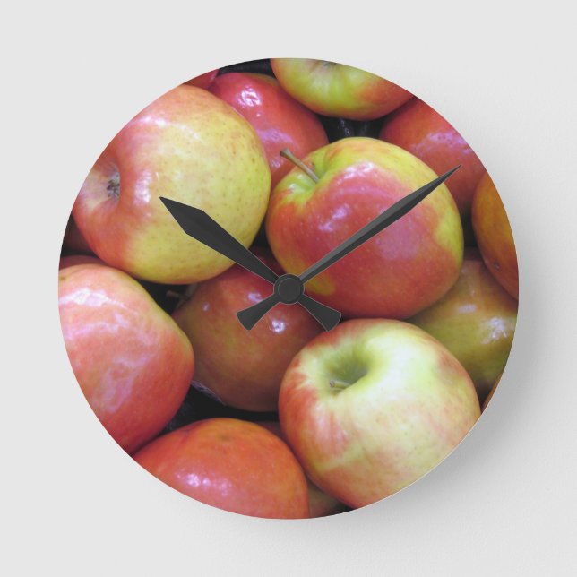 Äpfel Runde Wanduhr (Vorderseite)