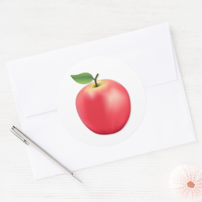 Apfel Runder Aufkleber (Umschlag)