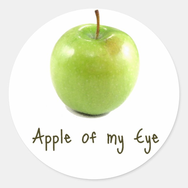 Apfel Runder Aufkleber (Vorderseite)