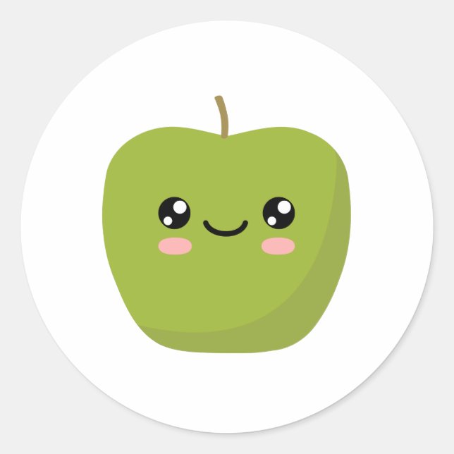 Apfel Runder Aufkleber (Vorderseite)
